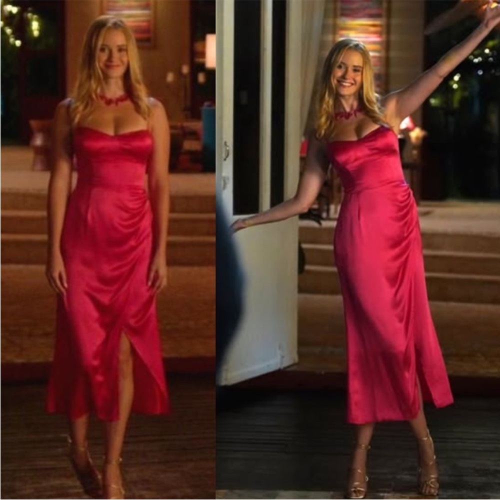 Reformation Marguerite dress in Flambé color